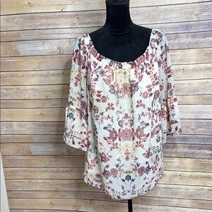AGB Women’s Floral Print Women's Top - 1X
